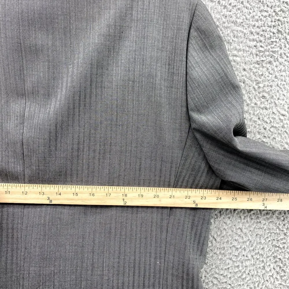 Vince Camuto Jacket Adult 48L Gray Striped Wool Slim Fit Blazer Coat Formal Mens